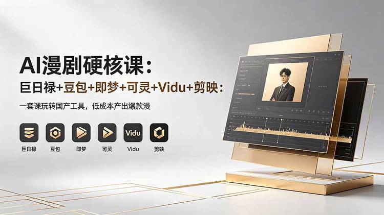 AI漫剧硬核课：巨日禄+豆包+即梦+可灵+Vidu+剪映：一套课玩转国产工具，低成本产出爆款漫剧