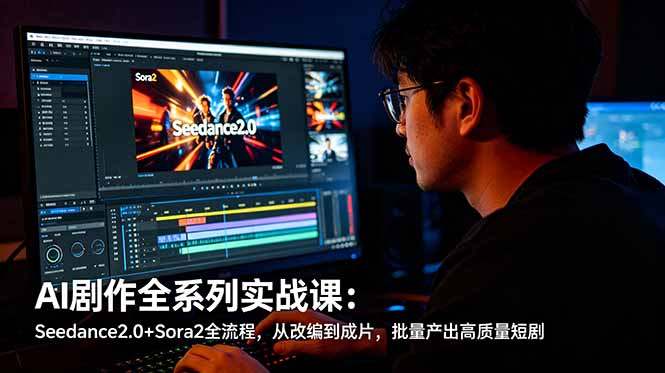 AI剧作全系列实战课：Seedance2.0+Sora2全流程，从改编到成片，批量产出高质量短剧