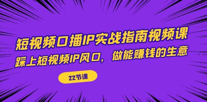 短视频口播IP实战指南视频课,踩上短视频IP风口,做能赚钱的生意(22节课)(掌握短视频IP风口,打造高效赚钱的短视频生意) 短视频口播IP实战指南视频课,踩上短视频IP风口,做能赚钱的生意(22节课)(掌握短视频IP风口,打造高效赚钱的短视频生意)