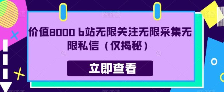 价值8000 b站无限关注无限采集无限私信（仅揭秘）(揭秘价值8000的B站无限关注、采集和私信方法)