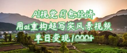 AI视觉疗愈经济:用ai重构超写实风景视频,单日变现多张