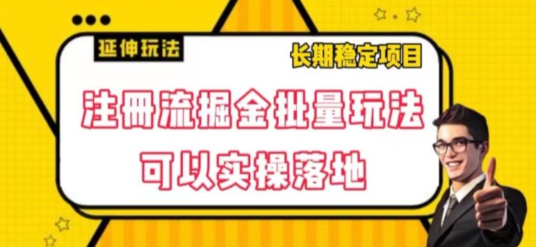 注册流掘金批量玩法，可以实操落地【揭秘】(揭秘注册流掘金批量玩法实操落地的网赚项目指南)