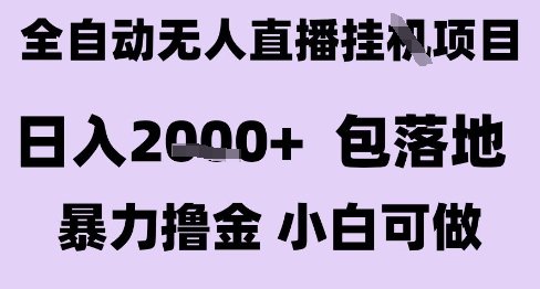 最新全自动抖音无人直播挂G项目,日入2k+ 包落地暴力撸金,小白可做