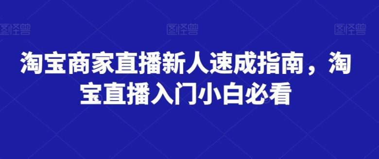 淘宝商家直播新人速成指南，淘宝直播入门小白必看(淘宝直播新人速成从基础操作到算法秘籍一网打尽)