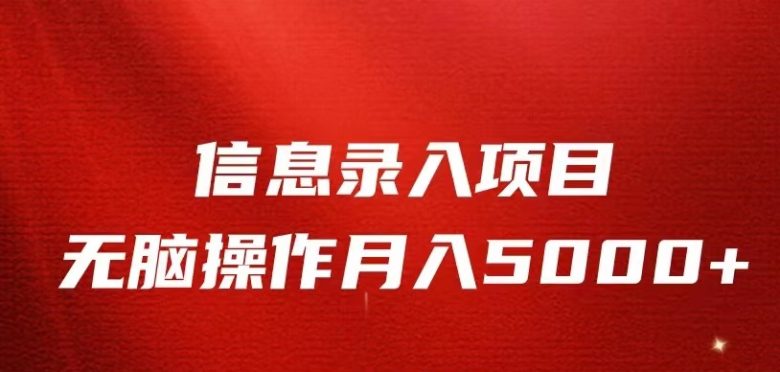 信息录入返佣项目，小白无脑复制粘贴，月入5K+(小白也能月入5K+的信息录入返佣项目详解)