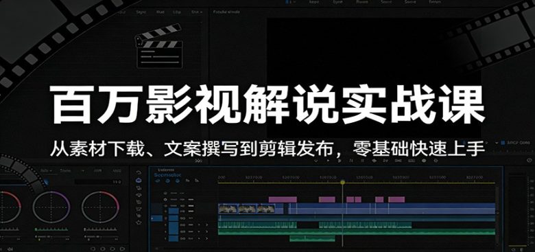百万影视解说实战课：从素材下载、文案撰写到剪辑发布，零基础快速上手