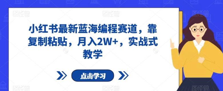小红书最新蓝海编程赛道,靠复制粘贴,月入2W+,实战式教学【揭秘】(小红书最新蓝海编程赛道轻松赚钱,提升逻辑能力)