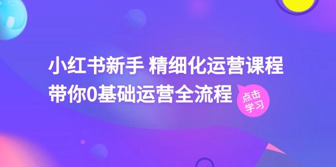 小红书新手精细化运营课程,带你0基础运营全流程(42节视频课)