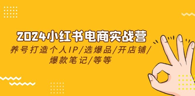 2024小红书电商实战营,养号打造IP/选爆品/开店铺/爆款笔记/等等(24节) 2024小红书电商实战营,养号打造IP/选爆品/开店铺/爆款笔记/等等(24节)