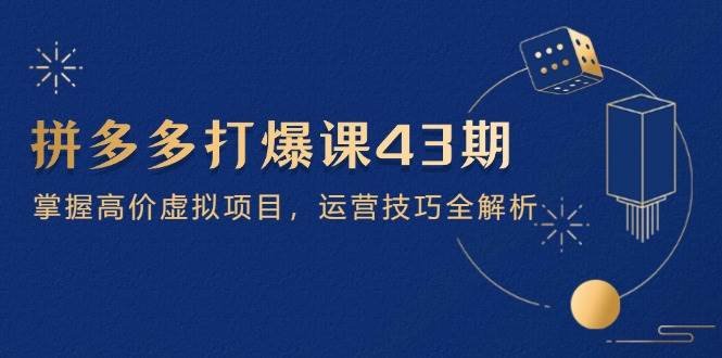 拼多多打爆课第 43 期,掌握高价虚拟项目,运营技巧全解析(15节)