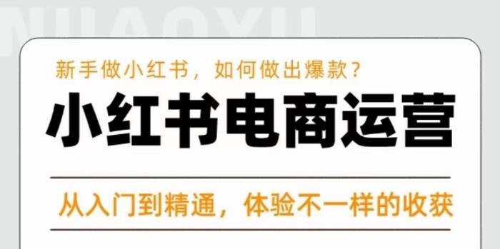 红商学院·小红书电商运营课，​新手做小红书如何快速做出爆款，从入门到精通，体验不一样的收货(“红商学院·小红书电商运营课零基础小白的电商运营指南”)