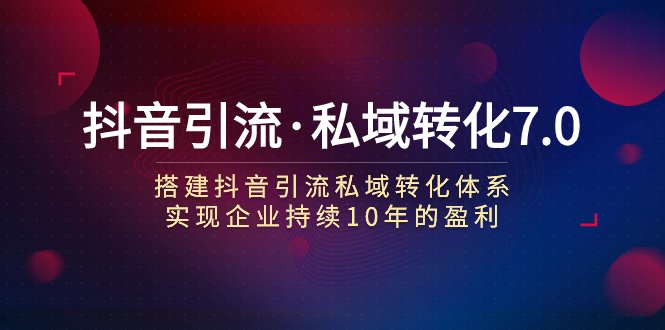 抖音引流·私域转化7.0》打造企业持续盈利的抖音营销策略) 抖音引流·私域转化7.0》打造企业持续盈利的抖音营销策略)