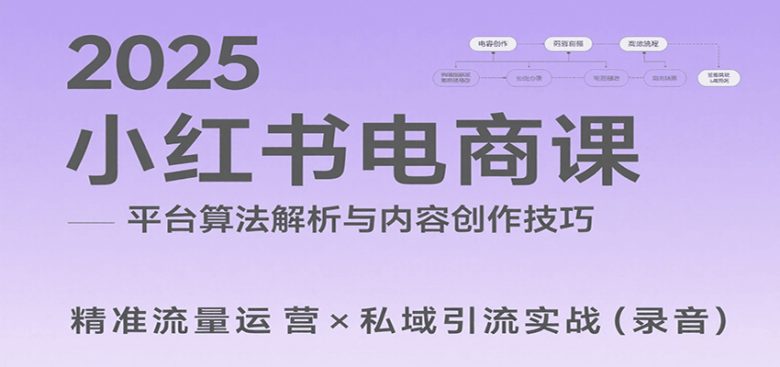 2025小红书电商课:解析算法,创作高转化内容,助力卖家获取流量实现变现(录音)