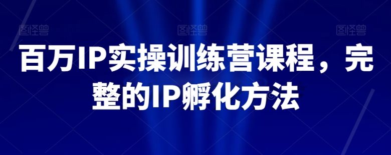 百万IP实操训练营课程，完整的IP孵化方法(探索百万IP实操训练营课程，掌握完整的IP孵化方法)