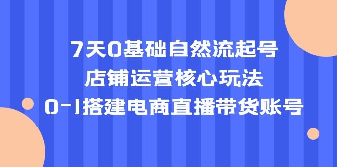 7天0基础自然流起号,店铺运营核心玩法,0-1搭建电商直播带货账号(7天速成电商直播带货账号搭建与运营技巧) 7天0基础自然流起号,店铺运营核心玩法,0-1搭建电商直播带货账号(7天速成电商直播带货账号搭建与运营技巧)