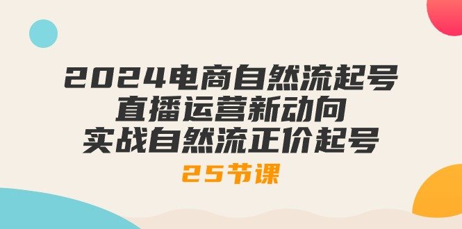 2024电商自然流起号,直播运营新动向 实战自然流正价起号(25节课) 2024电商自然流起号,直播运营新动向 实战自然流正价起号(25节课)