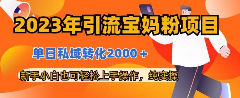 2023年引流宝妈粉项目,单日私域转化2000+,新手小白也可轻松上手操作,纯实操(2023年引流宝妈粉项目实操教程从制作到变现一站式指导) 2023年引流宝妈粉项目,单日私域转化2000+,新手小白也可轻松上手操作,纯实操(2023年引流宝妈粉项目实操教程从制作到变现一站式指导)