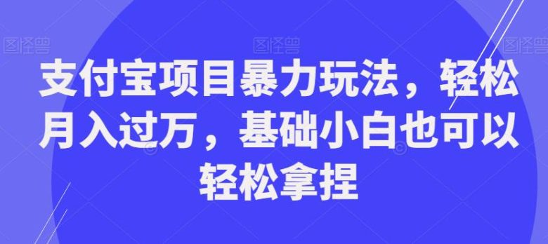 支付宝项目暴力玩法，轻松月入过万，基础小白也可以轻松拿捏【揭秘】(揭秘支付宝项目暴力玩法，轻松月入过万)