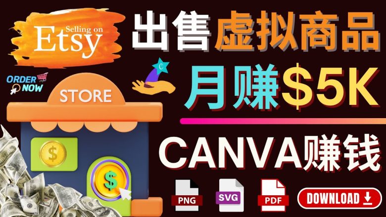 通过Etsy出售Canva模板，操作简单，收益高，月赚5000美元(利用虚拟商品赚钱的新途径通过Etsy出售Canva模板)