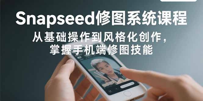 Snapseed修图系统课程:从基础操作到风格化创作,掌握手机端修图技能