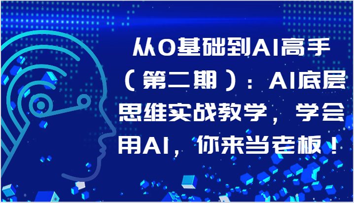 ：AI底层思维实战教学，学会用AI，你来当老板！