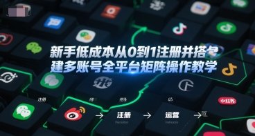 新手低成本从0到1注册并搭建多账号全平台矩阵操作教学,手机号-邮箱-IP-工具