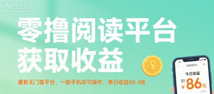 零撸阅读平台获取收益,最新无门槛平台,一部手机即可操作,单日收益50-3张
