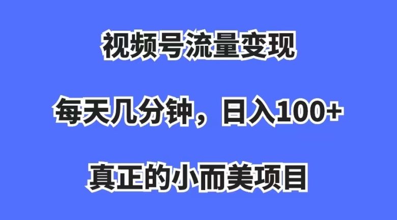 视频号流量变现，每天几分钟，收入100+，真正的小而美项目(视频号流量变现项目简单易学，轻松赚钱)