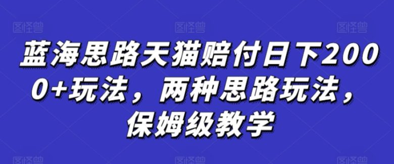 蓝海思路天猫赔付日下2000+玩法,两种思路玩法,保姆级教学【仅揭秘】 蓝海思路天猫赔付日下2000+玩法,两种思路玩法,保姆级教学【仅揭秘】