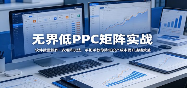 无界低PPC矩阵实战：软件批量操作+多矩阵玩法，手把手教你降低投产成本提升店铺效益