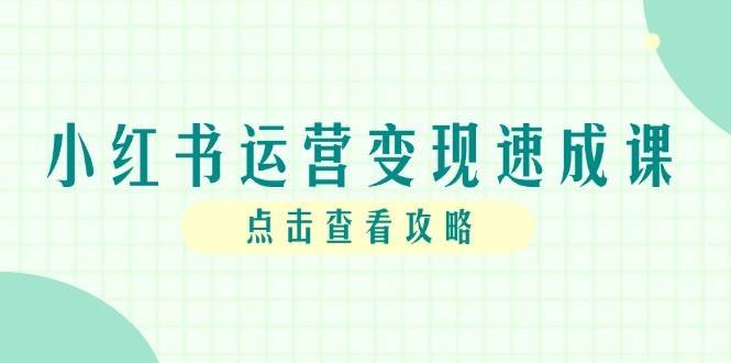 小红书运营变现速成课,账号搭建到暴力起号,个人IP全流程指南