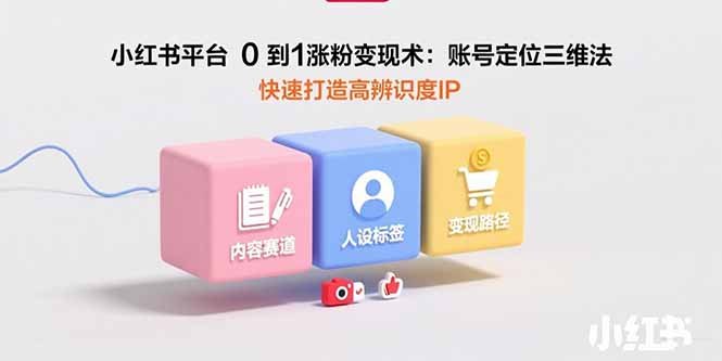 小红书平台0到1涨粉变现术:账号定位三维法,快速打造高辨识度IP