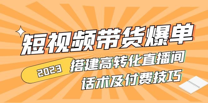 2023短视频带货爆单 搭建高转化直播间 话术及付费技巧(无中创水印)(2023短视频带货爆单攻略搭建高转化直播间与付费技巧全解析) 2023短视频带货爆单 搭建高转化直播间 话术及付费技巧(无中创水印)(2023短视频带货爆单攻略搭建高转化直播间与付费技巧全解析)