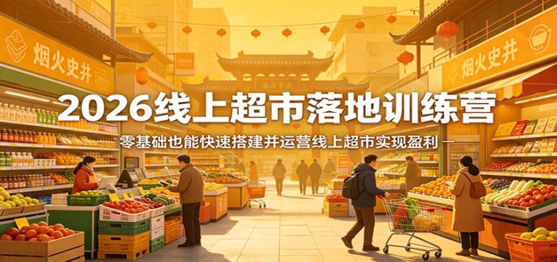 2026线上超市落地训练营，零基础也能快速搭建并运营线上超市实现盈利