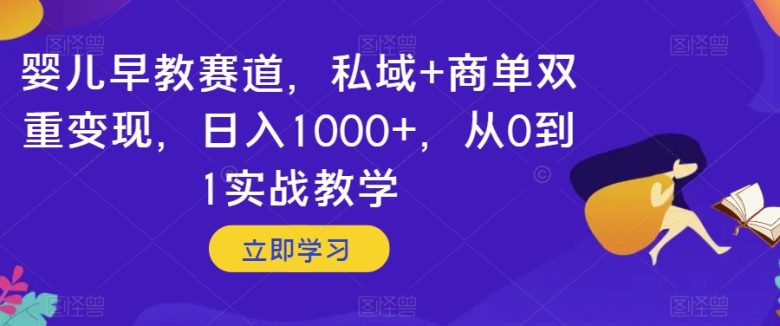 婴儿早教赛道，私域+商单双重变现，日入1000+，从0到1实战教学【揭秘】(探索婴儿早教赛道私域与商单双重变现的实战教学揭秘)