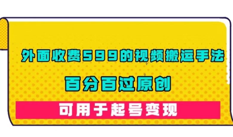外面收费599的视频搬运手法,百分百过原创,可用起号变现【揭秘】(揭秘视频搬运手法百分百过原创,轻松变现) 外面收费599的视频搬运手法,百分百过原创,可用起号变现【揭秘】(揭秘视频搬运手法百分百过原创,轻松变现)