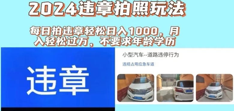 2024违章拍照新玩法,推广躺赚+拍照赚钱双模式,日入1000+ 2024违章拍照新玩法,推广躺赚+拍照赚钱双模式,日入1000+