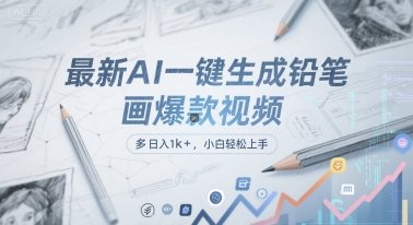最新AI一键生成铅笔画爆款视频,多平台分发,日 入1k+,小白轻松上手