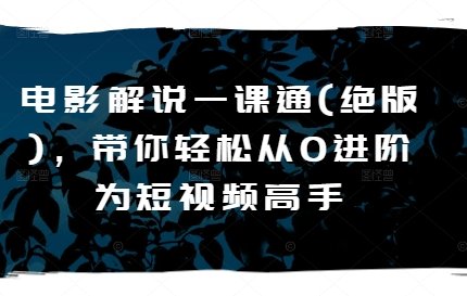 电影解说一课通(绝版),带你轻松从0进阶为短视频高手 电影解说一课通(绝版),带你轻松从0进阶为短视频高手