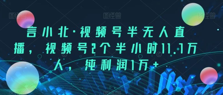 言小北·视频号半无人直播,视频号2个半小时11.7万人,纯利润1万+(言小北视频号直播课程在家轻松赚钱的秘密武器) 言小北·视频号半无人直播,视频号2个半小时11.7万人,纯利润1万+(言小北视频号直播课程在家轻松赚钱的秘密武器)