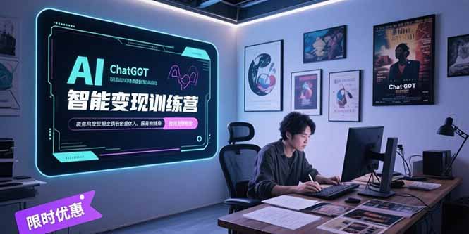 AI智能变现训练营,ChatGPT写作变现,电影解说制作,图文带货方法论