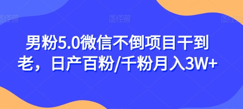 男粉5.0微信不倒项目干到老，日产百粉/千粉月入3W+【揭秘】(揭秘男粉5.0微信不倒项目如何利用男性用户心理实现长期变现)