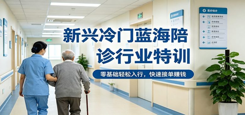 新兴冷门蓝海陪诊行业特训,零基础轻松入行,快速接单赚钱