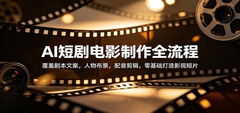 AI短剧电影制作全流程:覆盖剧本文案,人物布景,配音剪辑,零基础打造影视短片