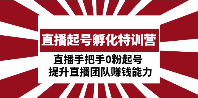 直播起号孵化特训营：直播手把手0粉起号  提升直播团队赚钱能力(直播起号孵化特训营全方位提升直播团队赚钱能力)