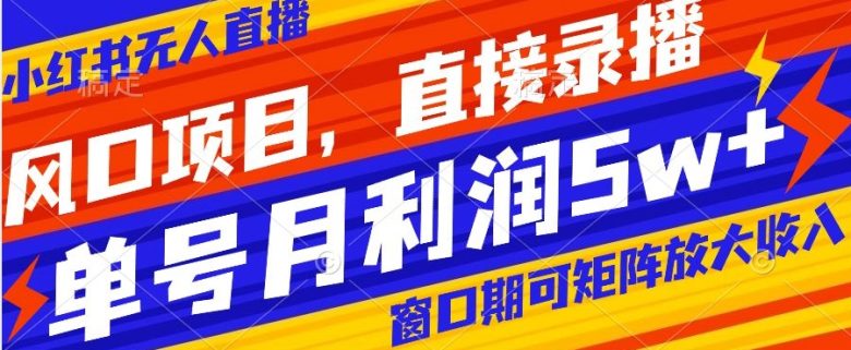 风口项目,小红书无人直播带货,直接录播,可矩阵,月入5w+【揭秘】(揭秘小红书无人直播带货如何利用短视频平台实现月入5w+) 风口项目,小红书无人直播带货,直接录播,可矩阵,月入5w+【揭秘】(揭秘小红书无人直播带货如何利用短视频平台实现月入5w+)