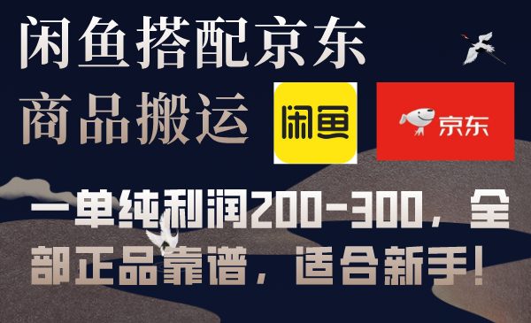 闲鱼搭配京东备份库搬运，一单纯利润200-300，全部正品靠谱，适合新手！”)