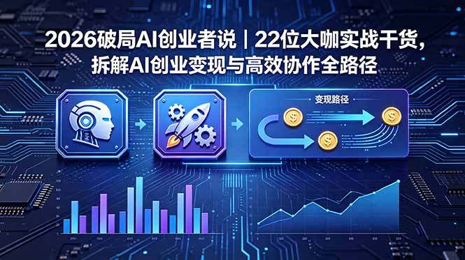2026 破局 AI 创业者说｜22 位大咖实战干货，拆解 AI 创业变现与高效协作全路径