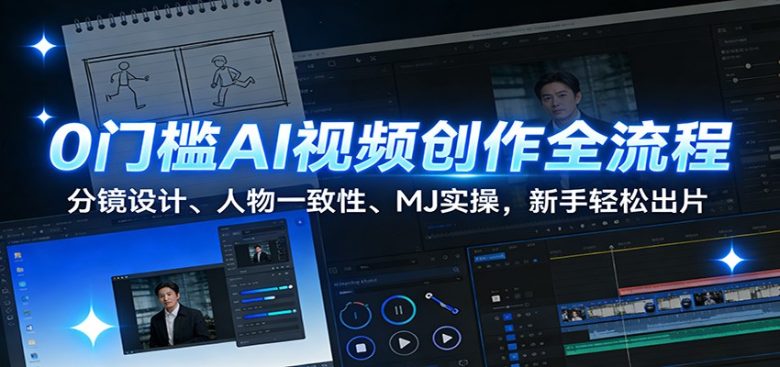 0门槛AI视频创作全流程:分镜设计、人物一致性、MJ实操,新手轻松出片