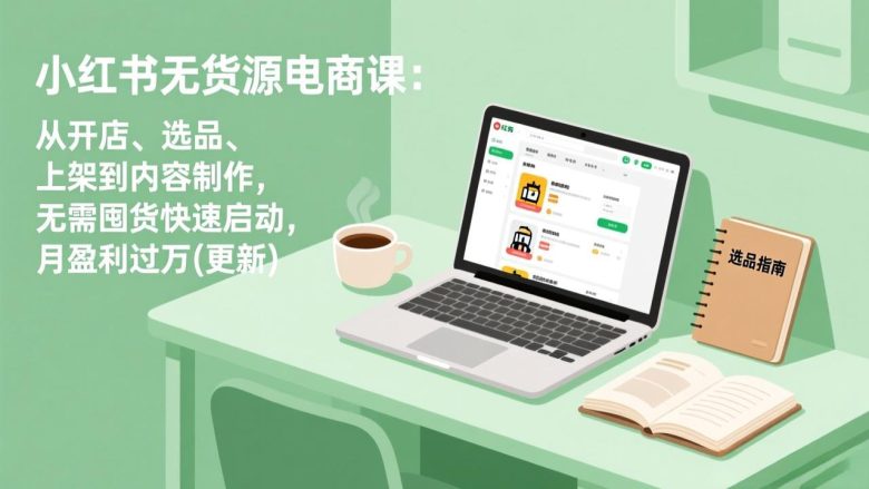 小红书无货源电商课(3月更新)：从开店、选品、上架到内容制作，无需囤货快速启动，月盈利过万